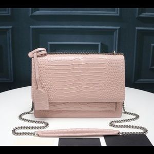 Medium Pink Embossed Handbag